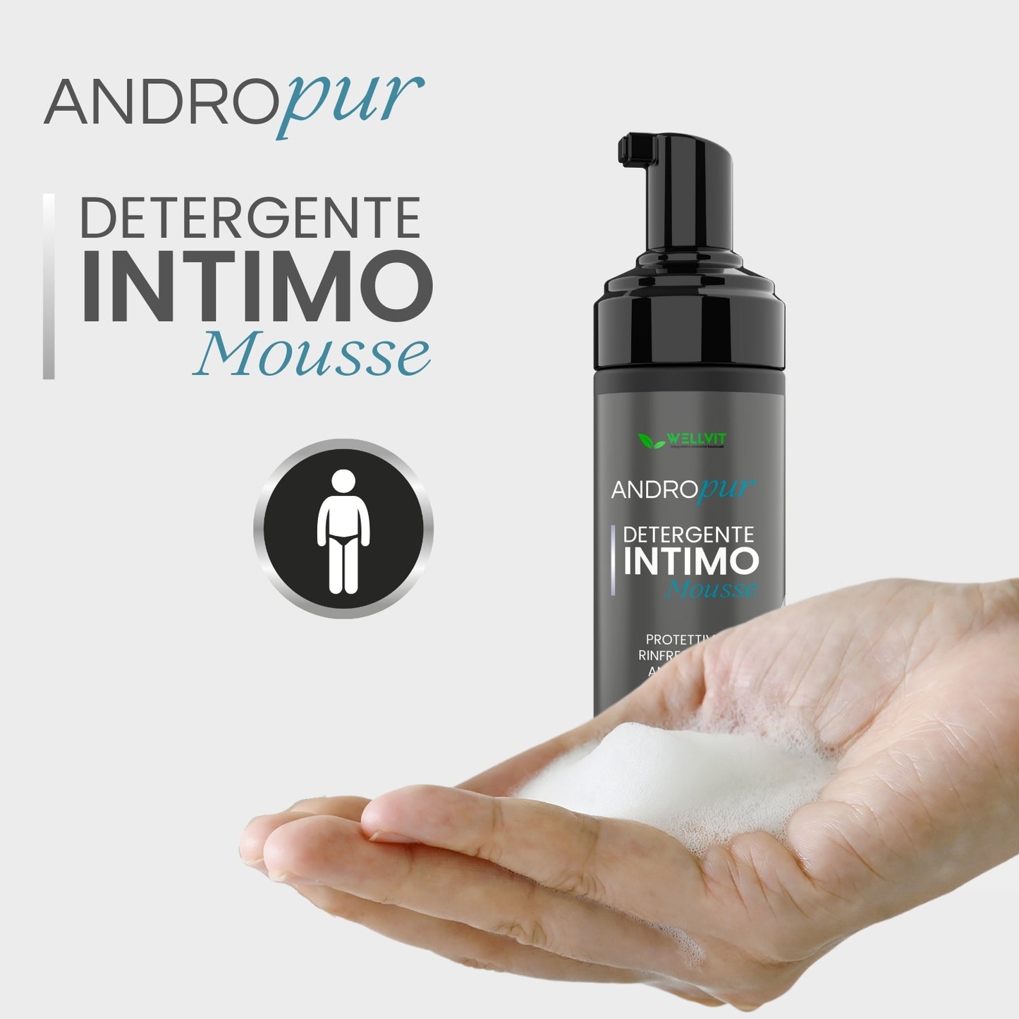 andropur detergente uomo in mousse